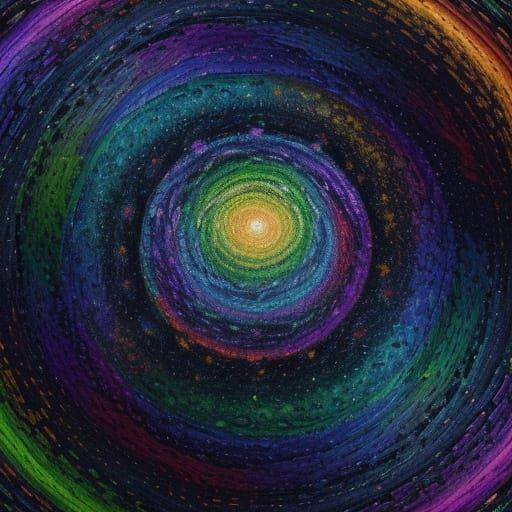 Vibrant Rainbow in the Dark, van Gogh Style