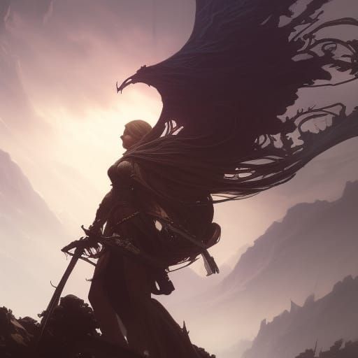 Detailed Sword in Dark Fantasy Style