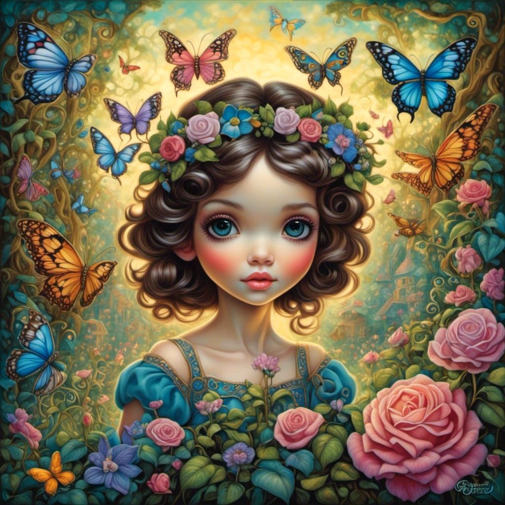 Enchanted Rose Garden with Doe-Eyed Children