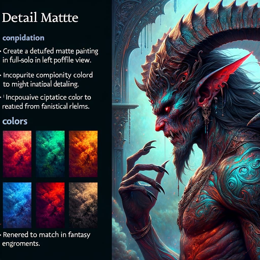 Fantasy Demon Concept Art in Bold, Deep Hues
