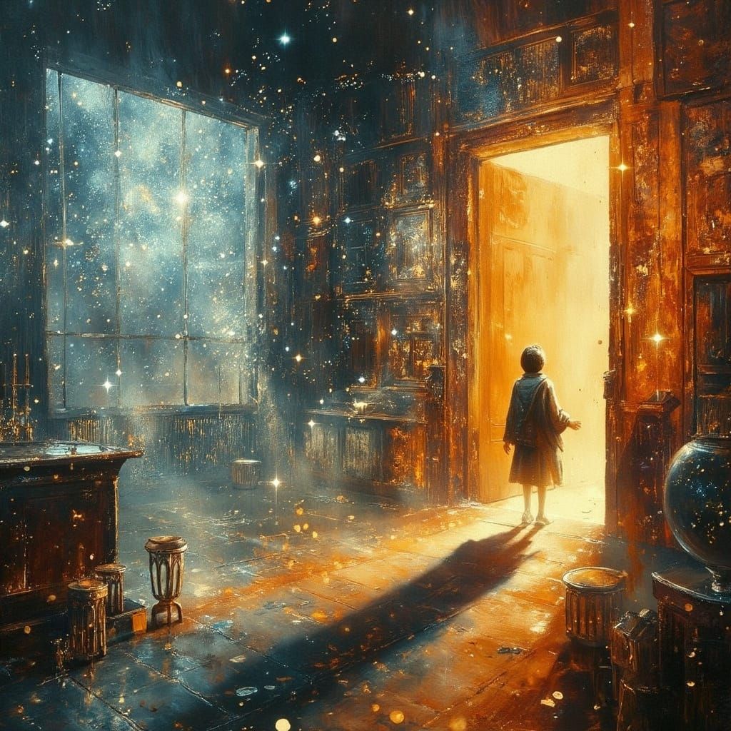 Surreal Figure Enters a Painting in Digital Art