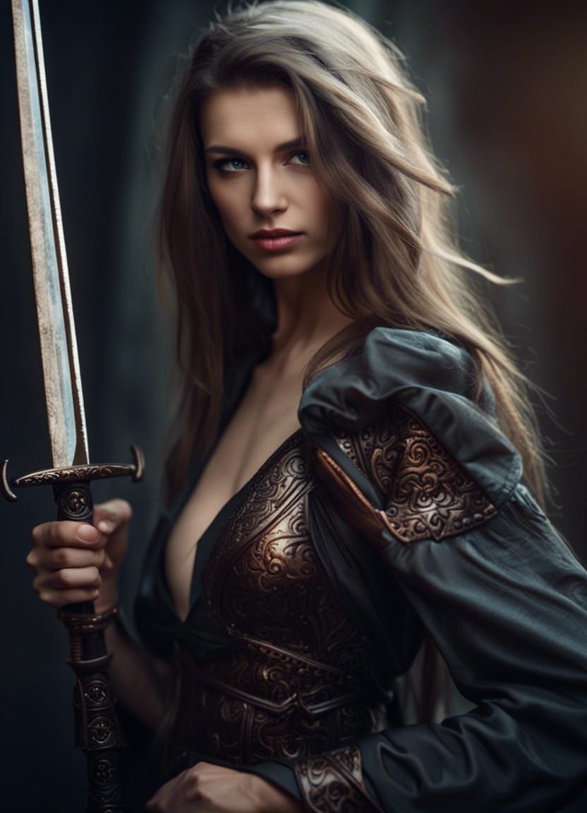 Fantasy Woman Warrior with Sword
