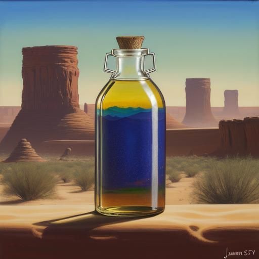 A desert fabric potion bottle