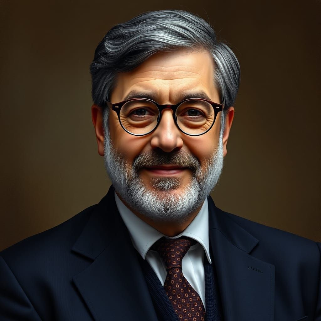 Introspective Engineer Portrait in Earth Tones