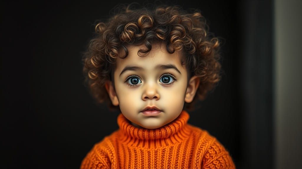 Innocent Child Portrait in Warm, Cozy Atmosphere