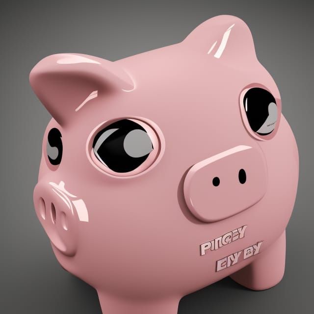 Furious Empty Piggy Bank: Sinister 3D Render