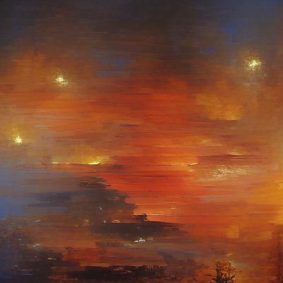City Ablaze: Baroque Oil Painting of Urban Fire