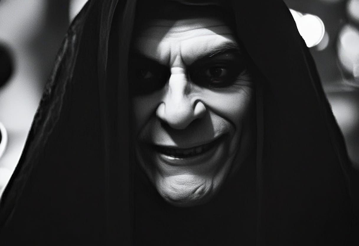 Sinister Villain Portrait in Dark Cinematic Style