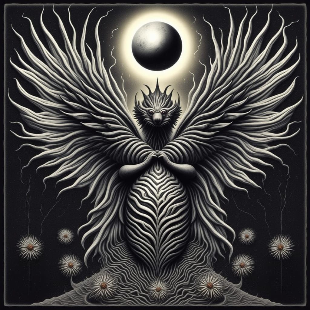 Zebra-Punk Angel with Floral Noir Details