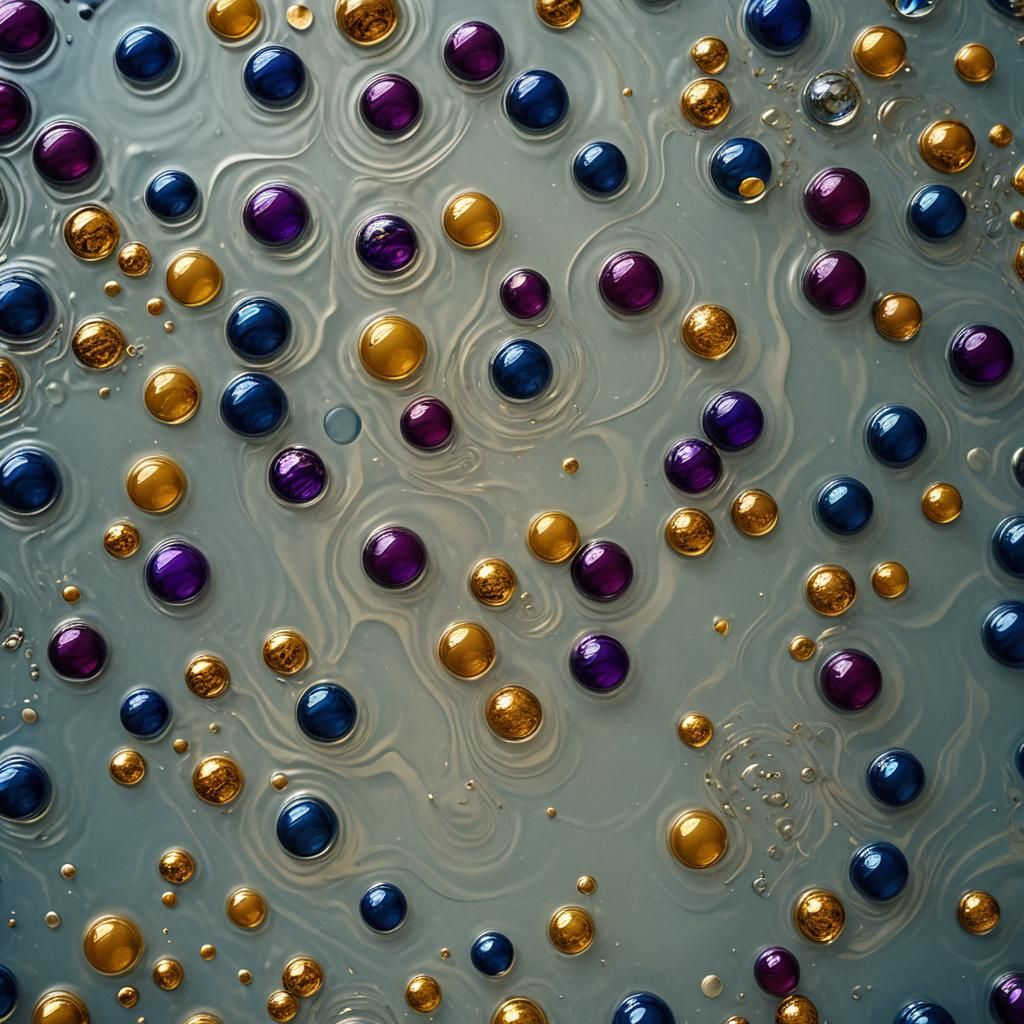 Rippling Water with Marbles and Wax Art Details