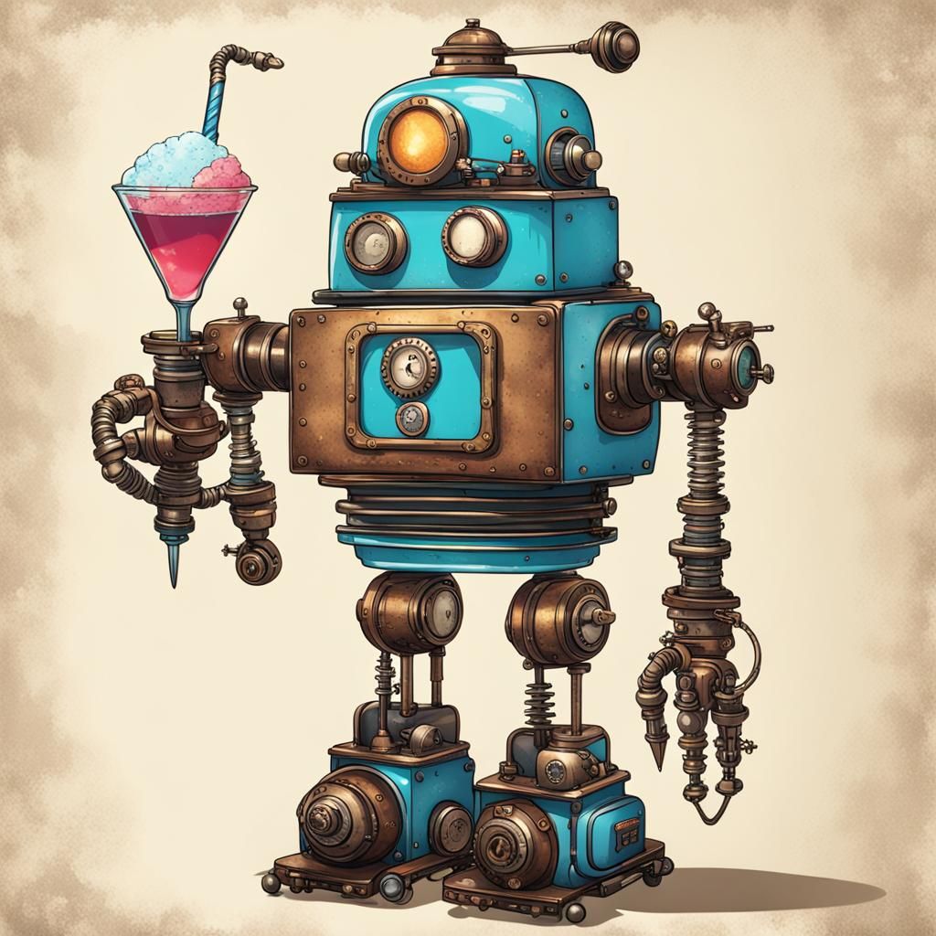 Steampunk Snow Cone Robot Creation