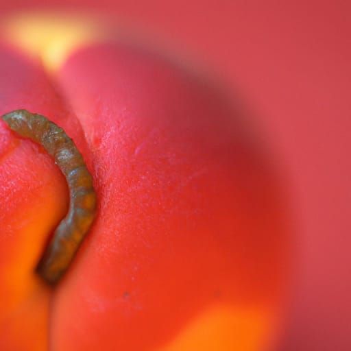 Inchworm on a Peach: Abstract Art in Complementary Colors