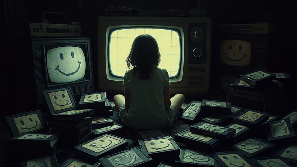 Eerie VHS Tapes: A Horror Art Installation