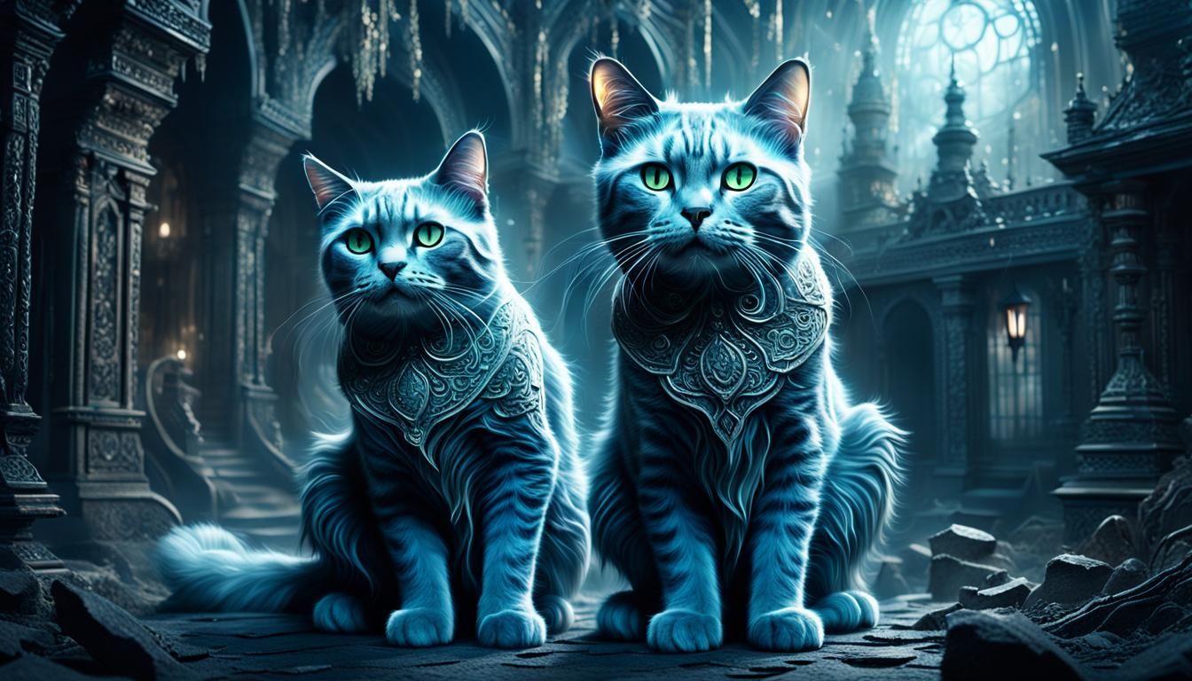 Ethereal Cat Spirit in Digital Matte Painting