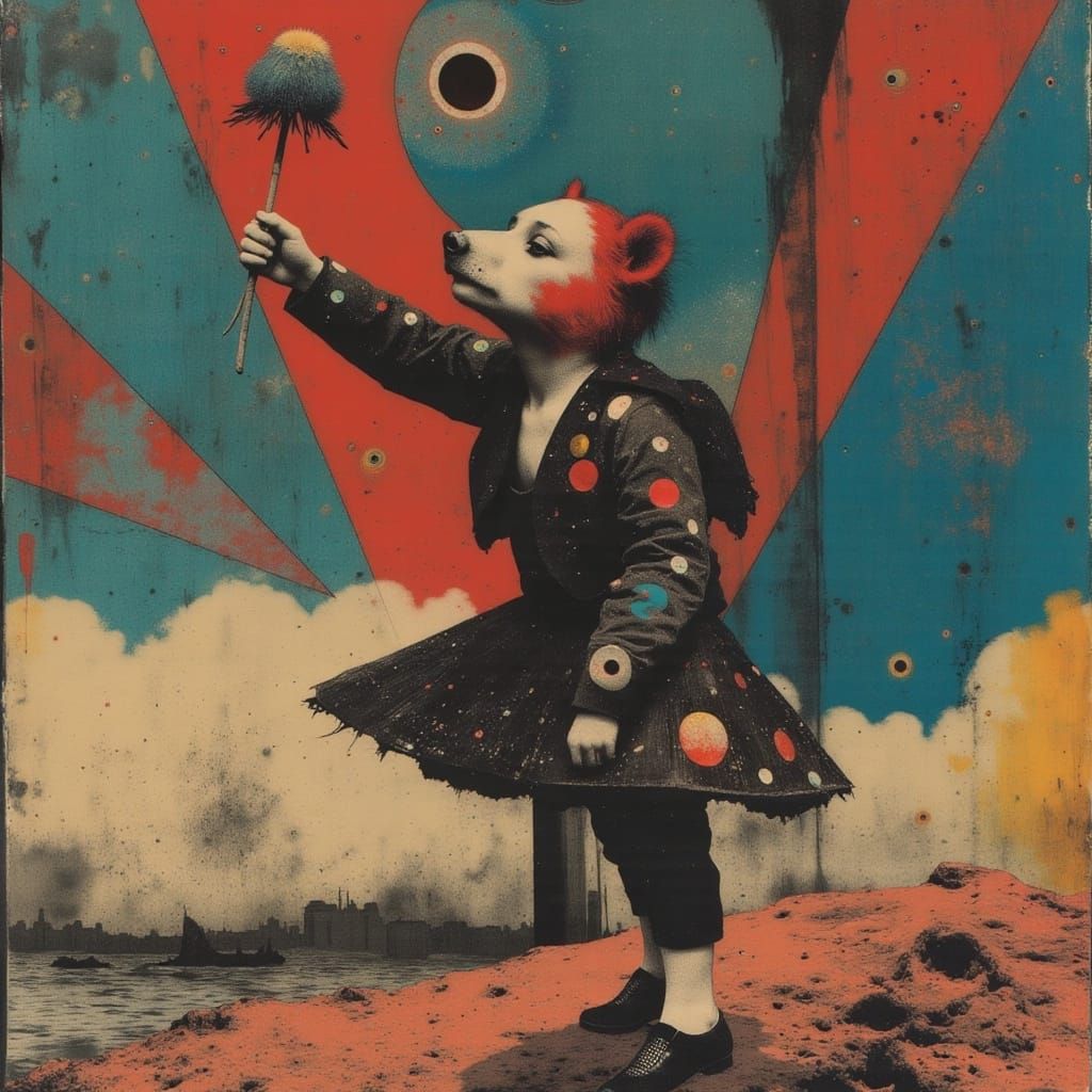 Dancing Bear in a Vibrant Circus Sideshow, Inspired by J.C. ...