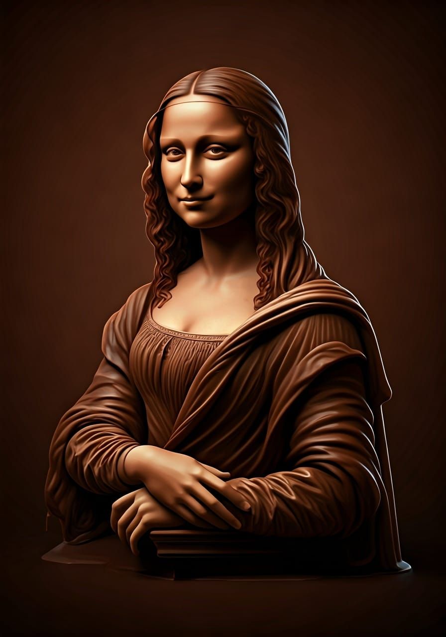 Chocolate Mona Lisa: Hyperrealistic Concept Art