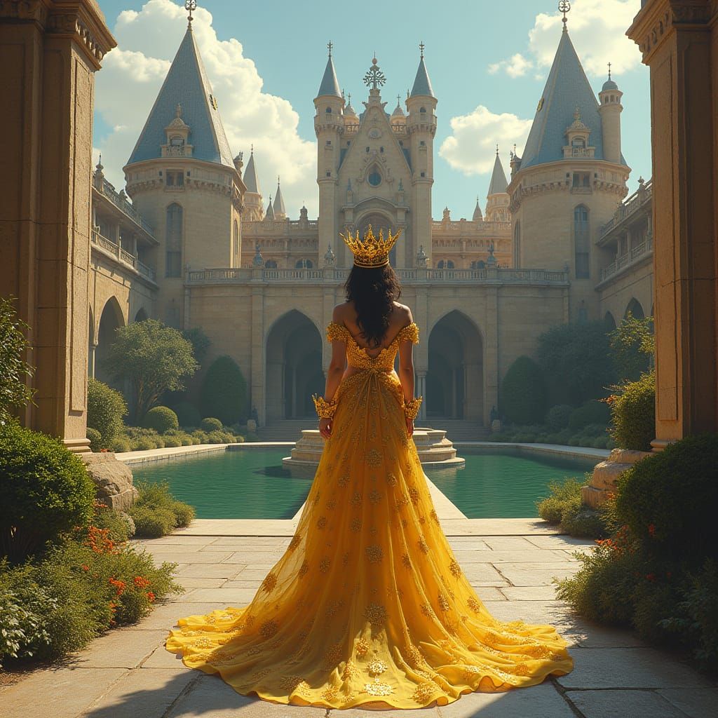 Golden Queen Becky G in Majestic Castle
