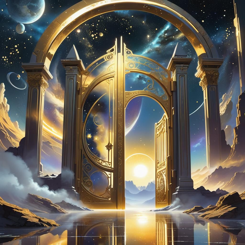 Cosmic Gate to Another World in Fantasy Style