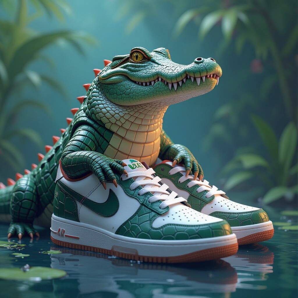 Alligator in Sneakers: 3D Anime Art