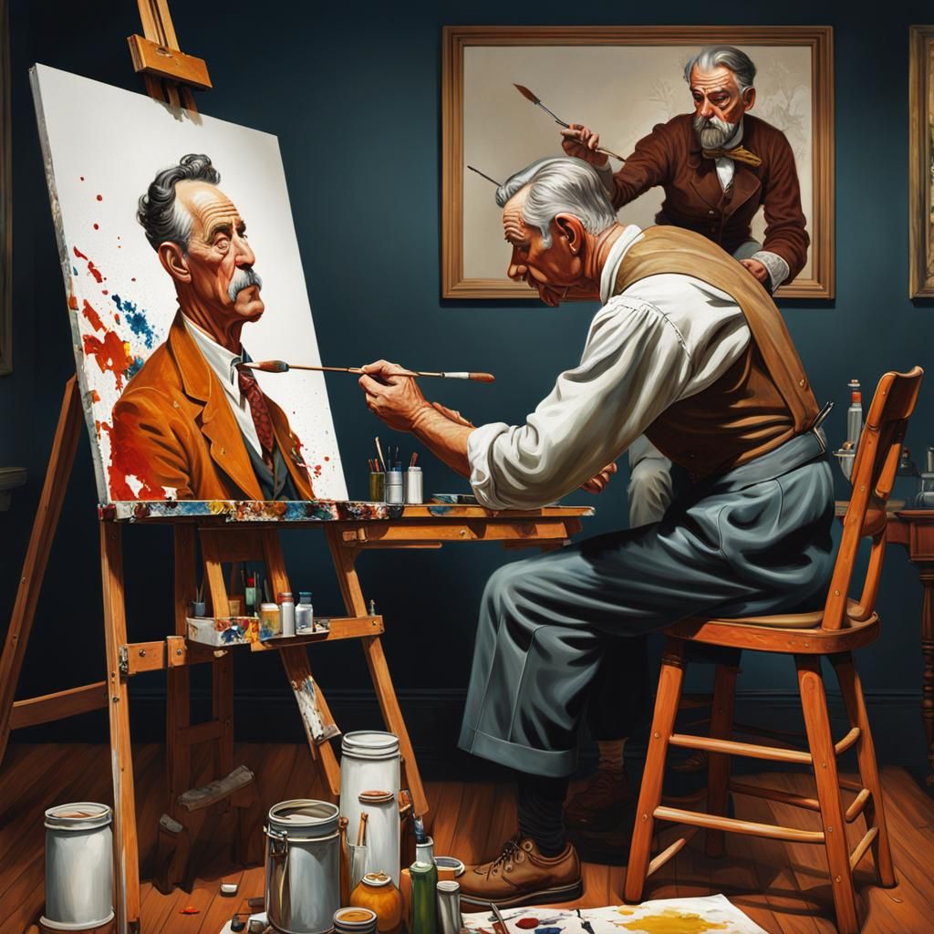 Infinite Self-Portrait in Golden Age Illustration Style