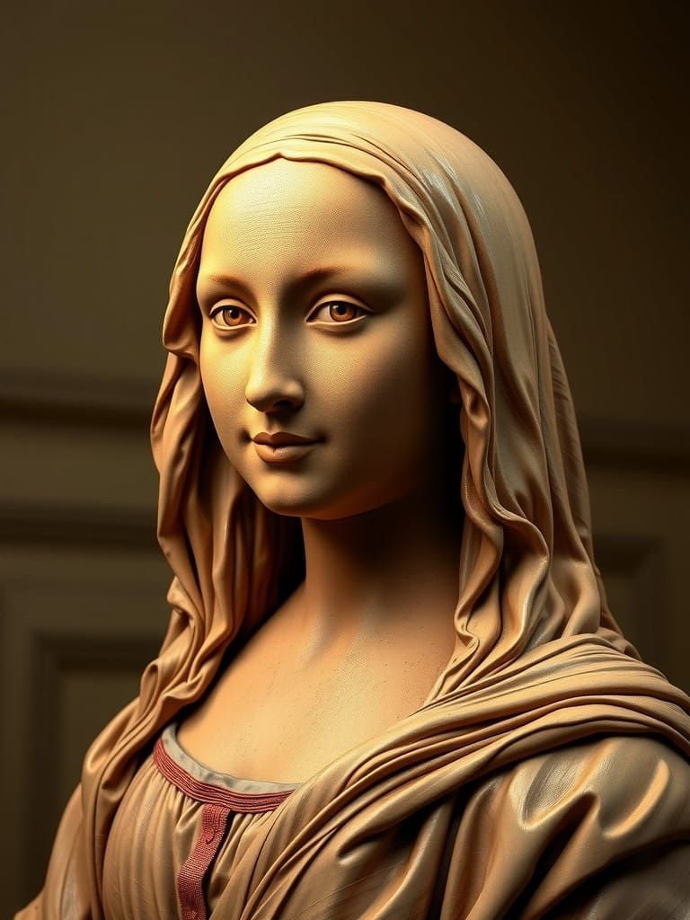 Moa Lisa sculpted entirely of clay