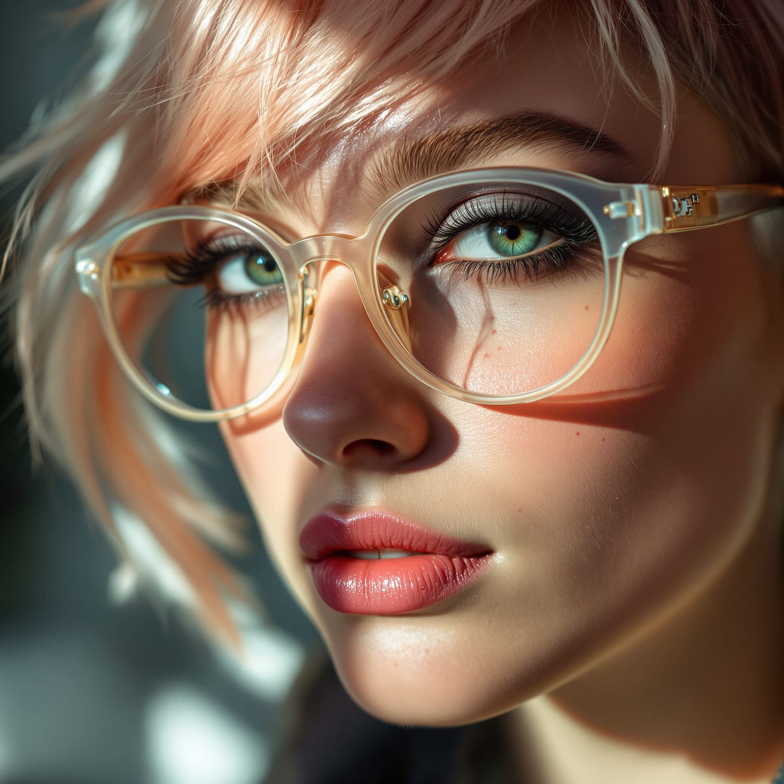 Beautiful Pixie Punk Woman with Smoky Eyes