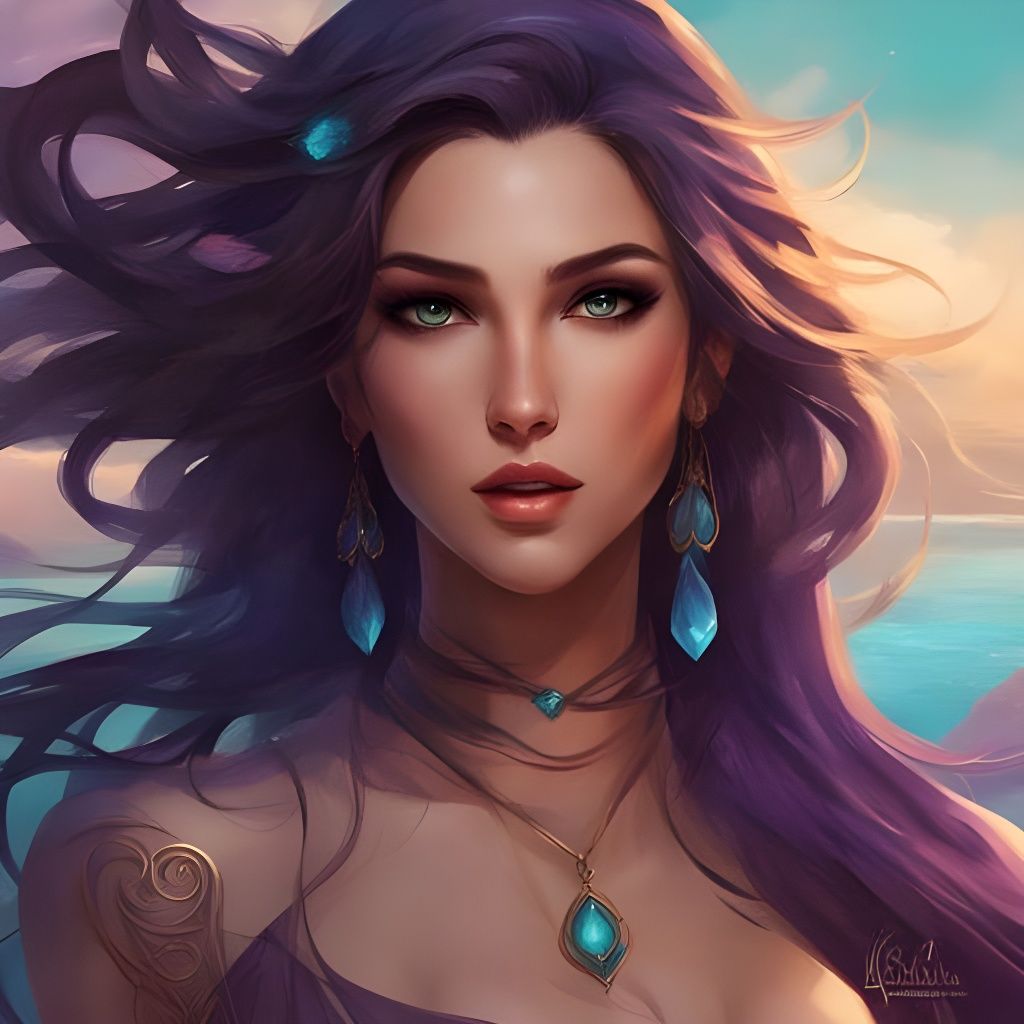 Stunning Syrian Girl Portrait in Splash Art Style