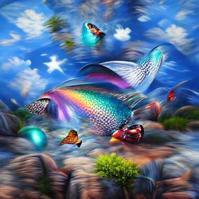 Rainbow Fish in Dreamy Fairytale Land