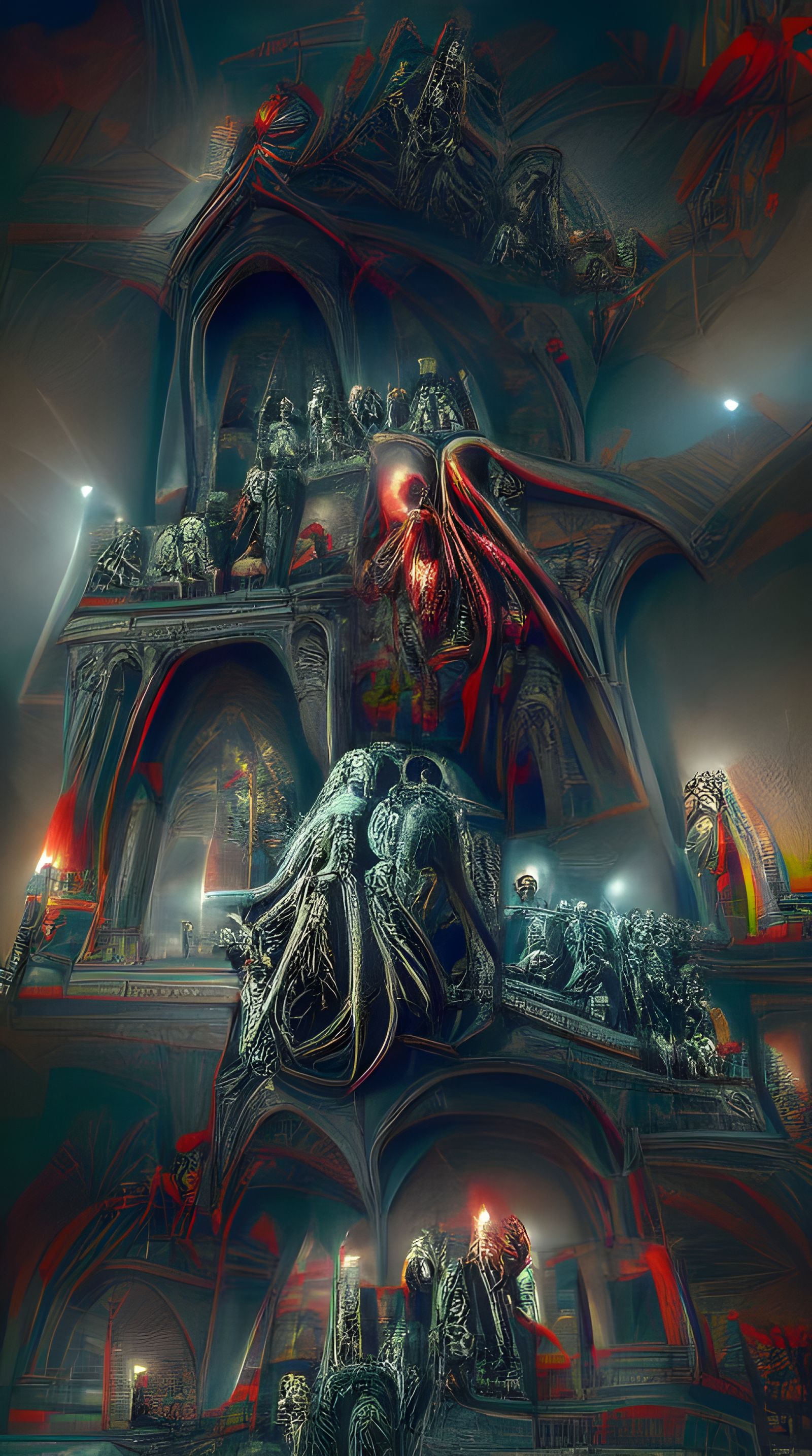 Cenobite Church with Cthulhu and Demons in Hell