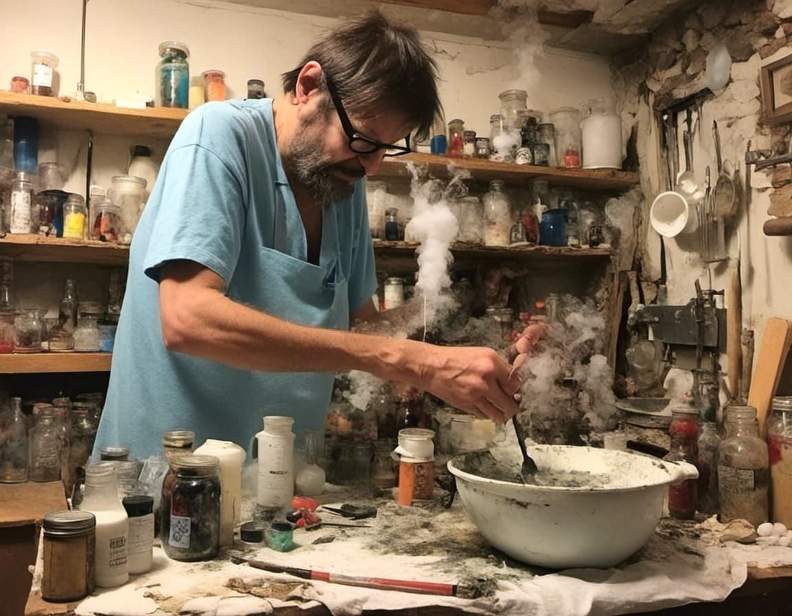 Surreal LSD Lab in Splash Art Style