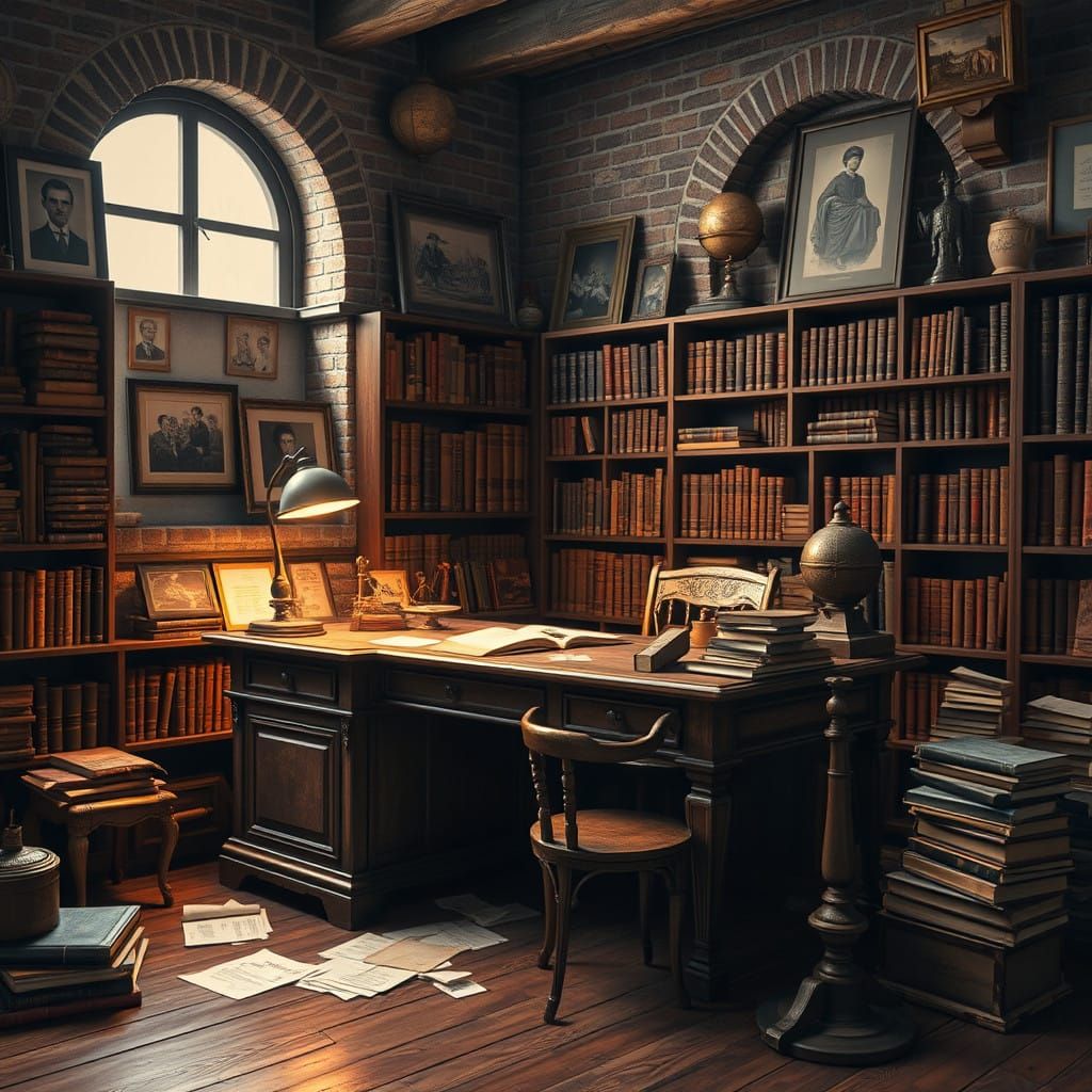 Vintage Academic Sanctuary in a Warm, Rich Aesthetic