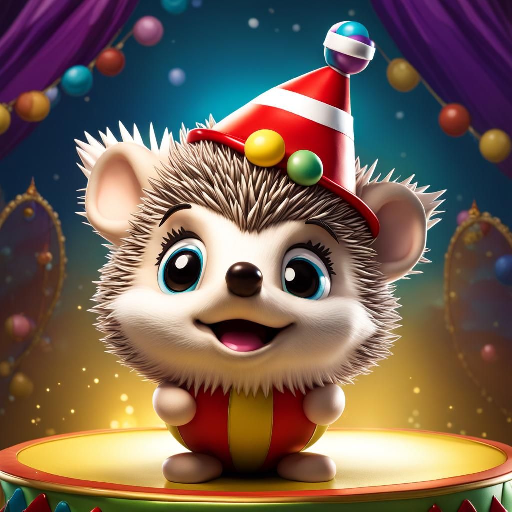 Circus clown hedgehog