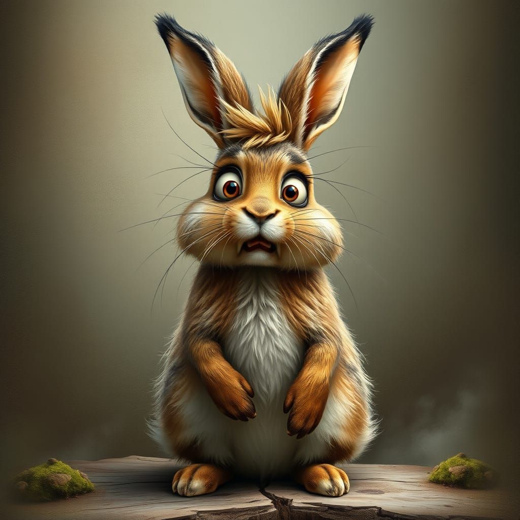 Whimsical Hare in Fantastical Woodland