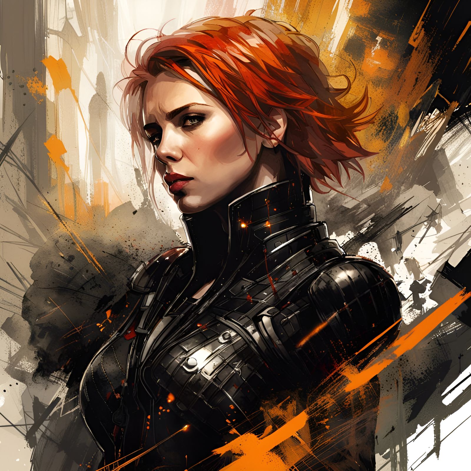 Black Widow in Gothic Dark Fantasy Style