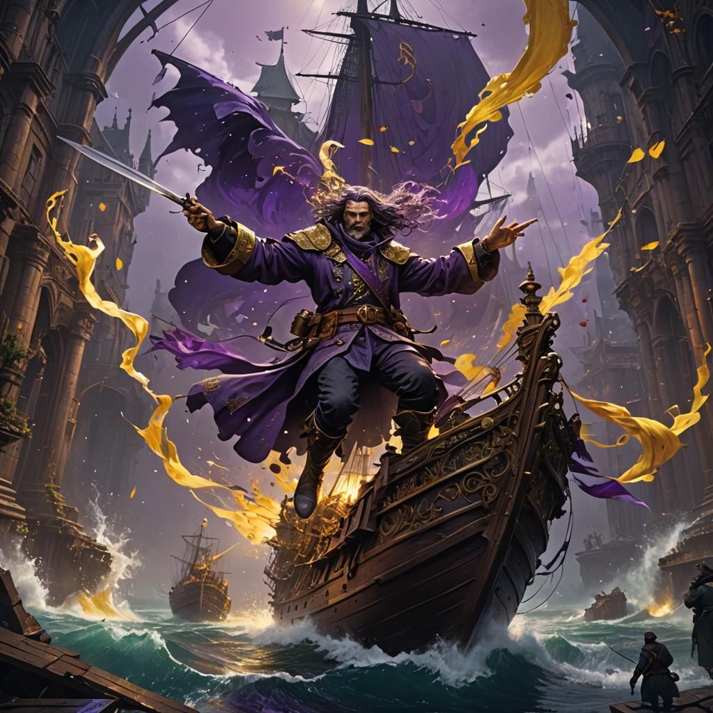 Flying Dutchman in Dark Fantasy Style