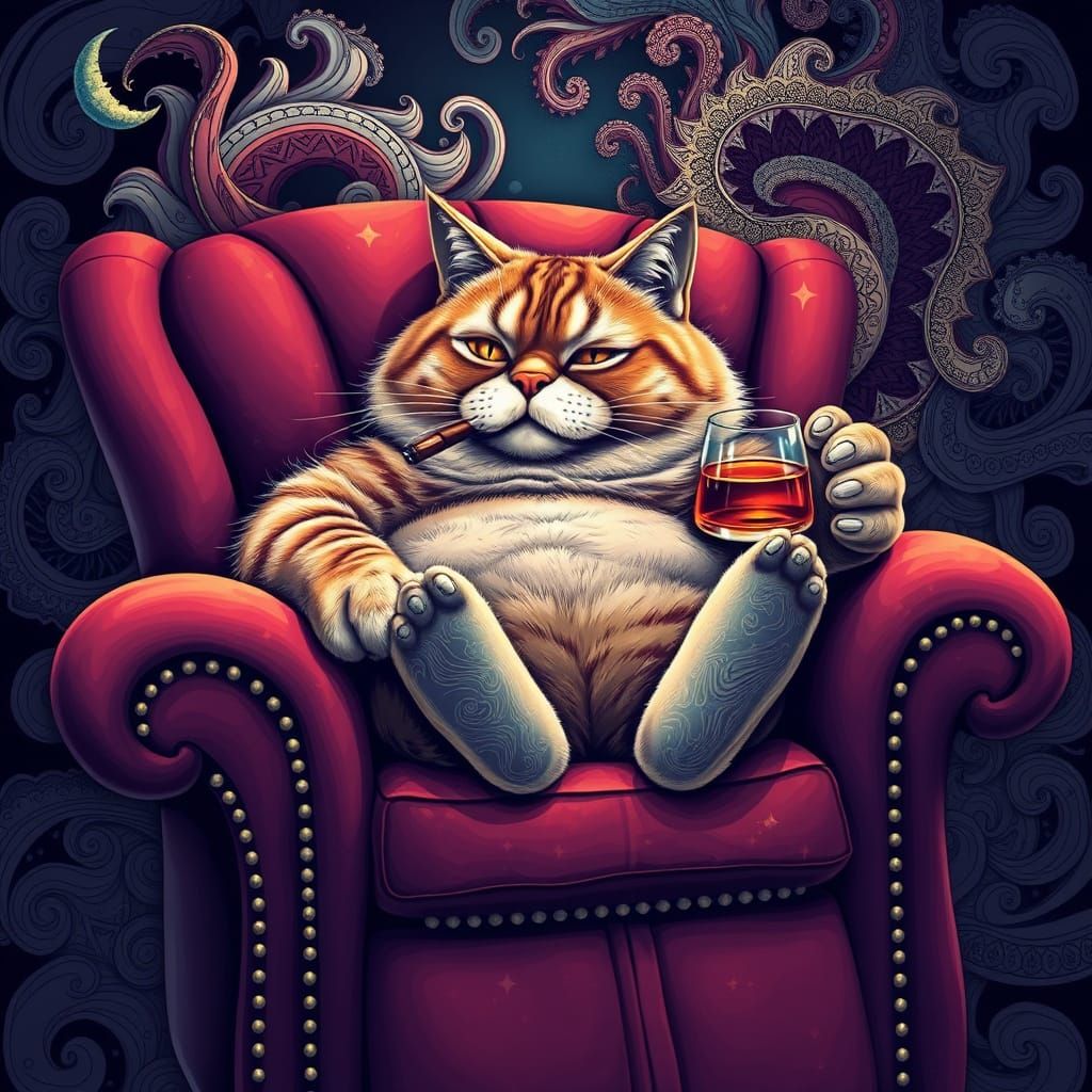 Fat Cat in Futuristic Velvet Luxury