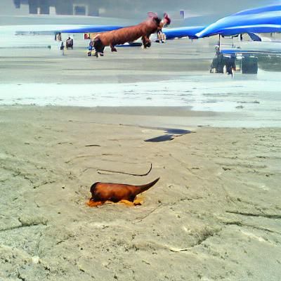 Dachshund Enjoying a Day at the Beach