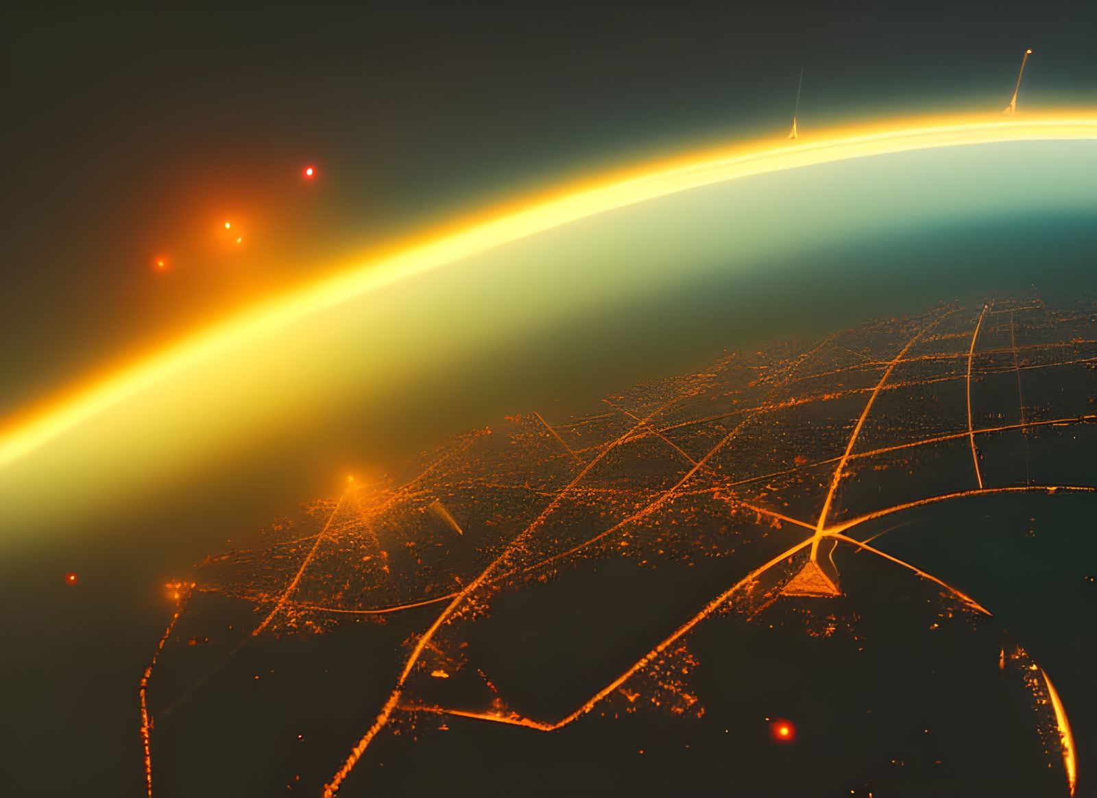 Futuristic Endless City From Space: Hypermaximalist Architec...