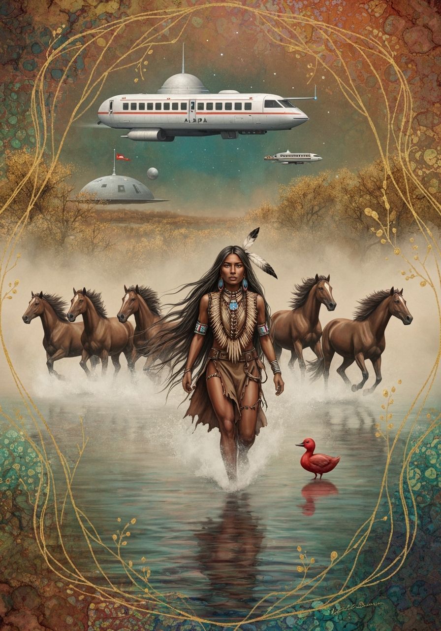 Native American Woman in Space: 1999 Dreamscape