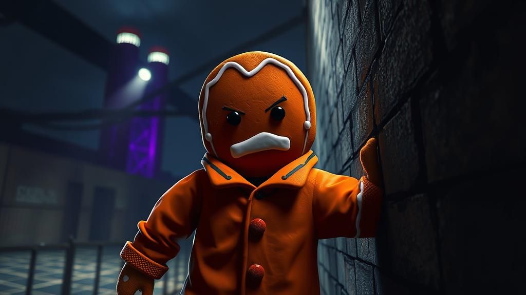 Gingerbread Man Jailbreak in Dark Fantasy Style