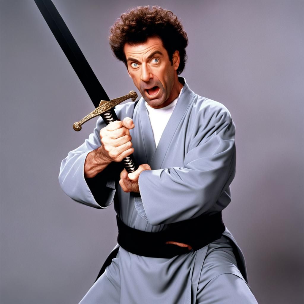 Kramer from Seinfeld with Broadsword