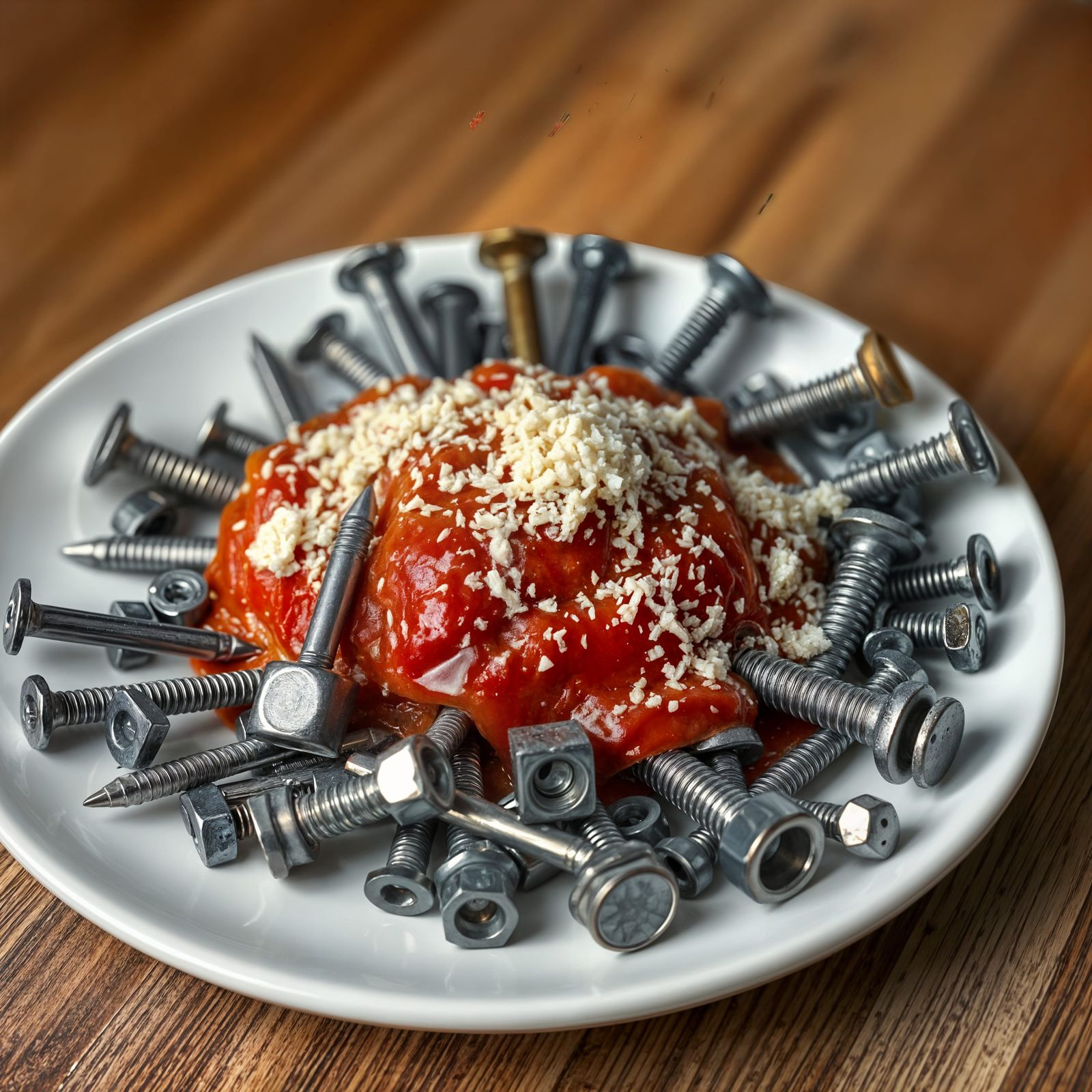 Provocative Dish: Iron Nails with Tomato Sauce