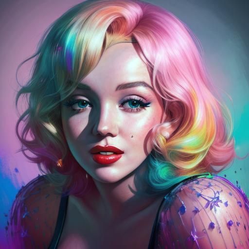 Hyperrealistic Marilyn Monroe Splash Art Portrait