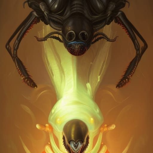 Eldritch Horror: Demonic Alien Wasp Portrait