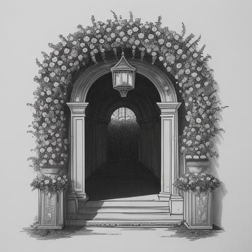 Ink Drawings: Flowers and the Entrance to Hell