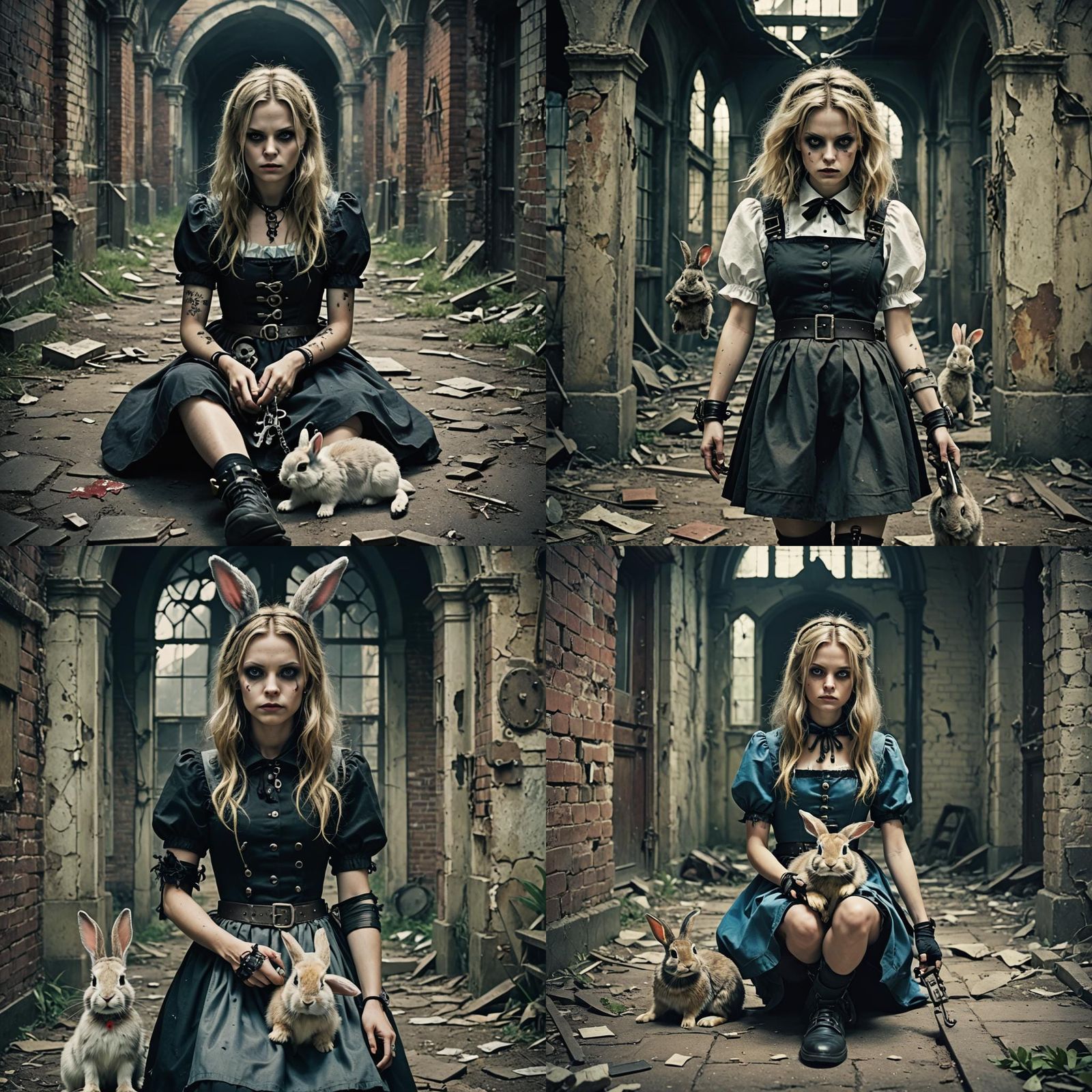 Alice and Rabbit: Gothic-Punk Fantasy in Crumbling Asylum