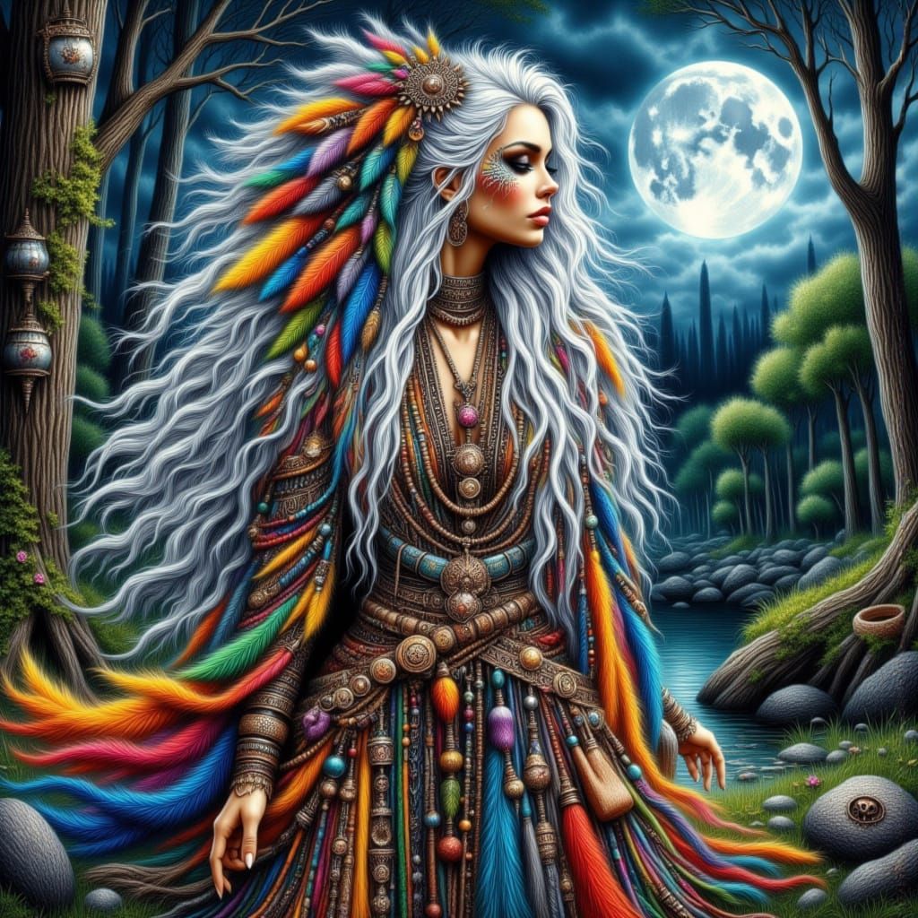 Enchanted Moonlit Forest Spirit