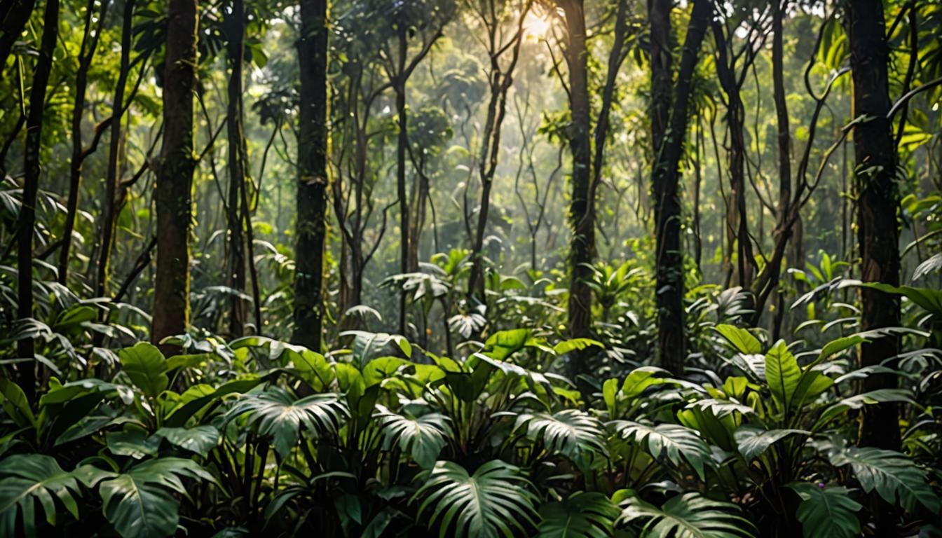 Lush Jungle Scene in Professional Photo Style