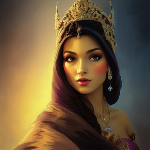 Princess Jasmine Portrait in Hyperdetailed 3D Art Style