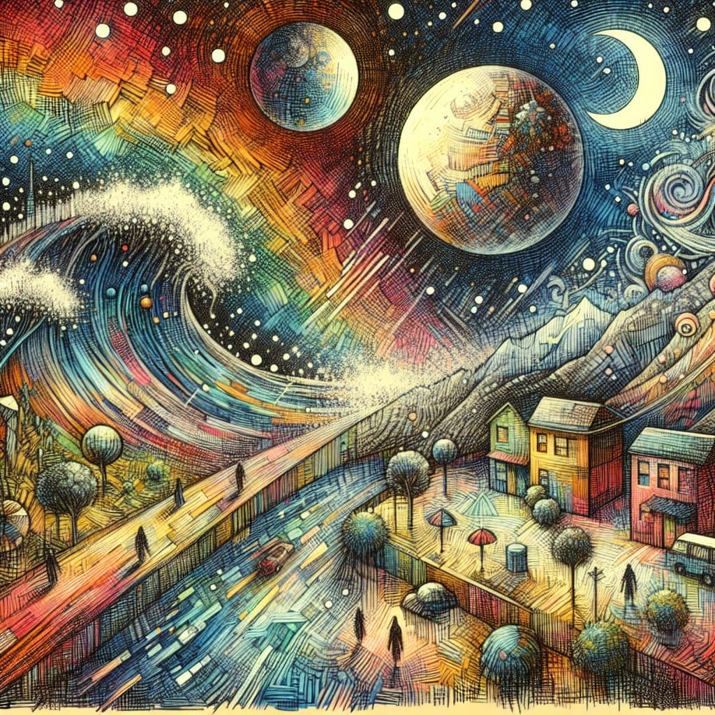 Whimsical Vision of April 2025 in Vibrant Hues